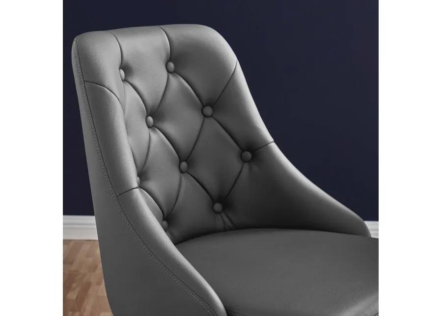 Distinct Tufted Swivel Vegan Leather Office Chair