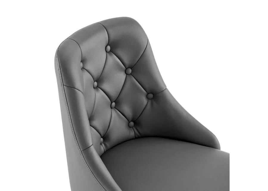 Distinct Tufted Swivel Vegan Leather Office Chair