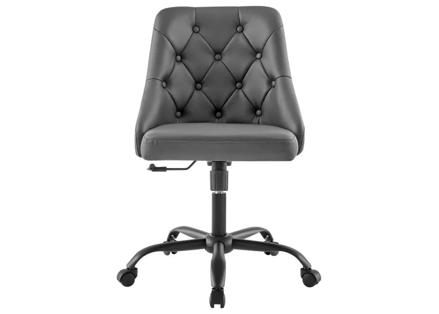 Distinct Tufted Swivel Vegan Leather Office Chair