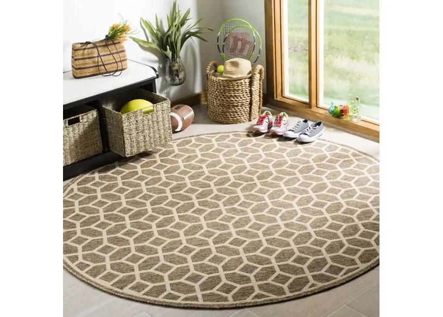 LINDEN 127 Collection LND127D-6R Beige / Cream 6'-7" X 6'-7" Round