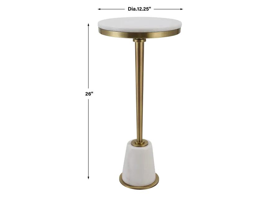 Edifice White Marble Drink Table