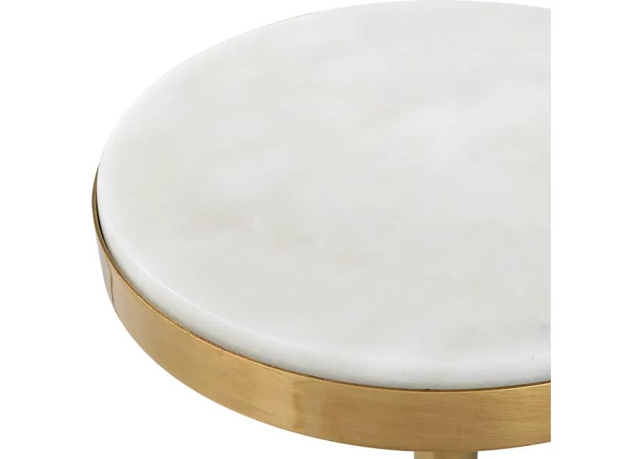 Edifice White Marble Drink Table