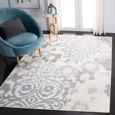 Adirondack Contemporary Ivory / Grey 2'-2" X 9' Powerloomed Rug