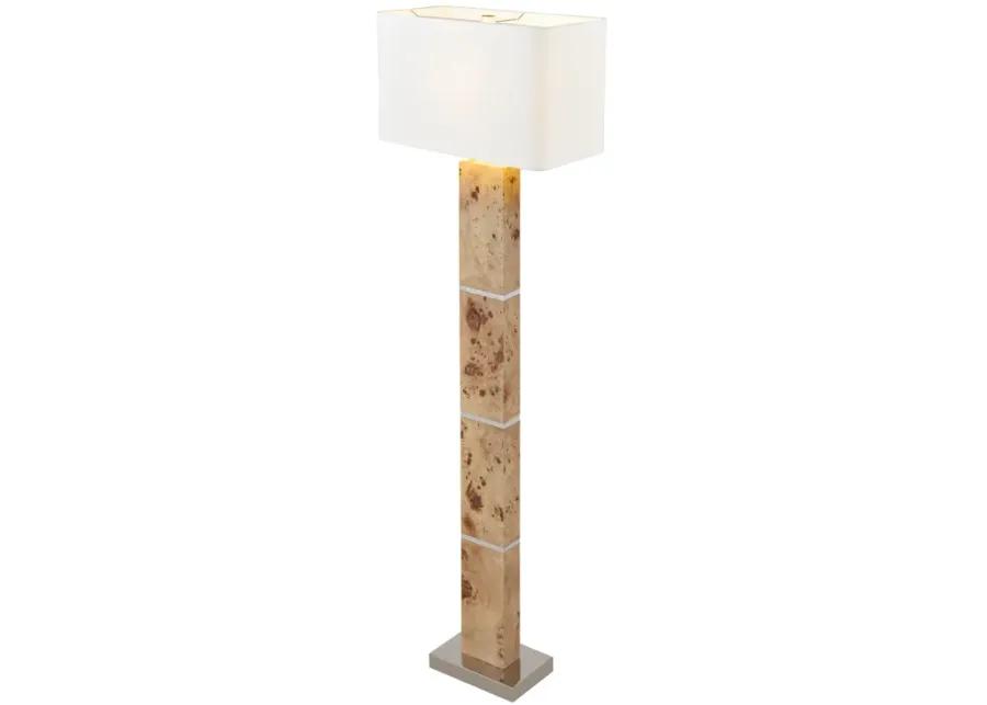 Cahill 63'' High 1-Light Floor Lamp - Natural Burl - Includes LED Bulb