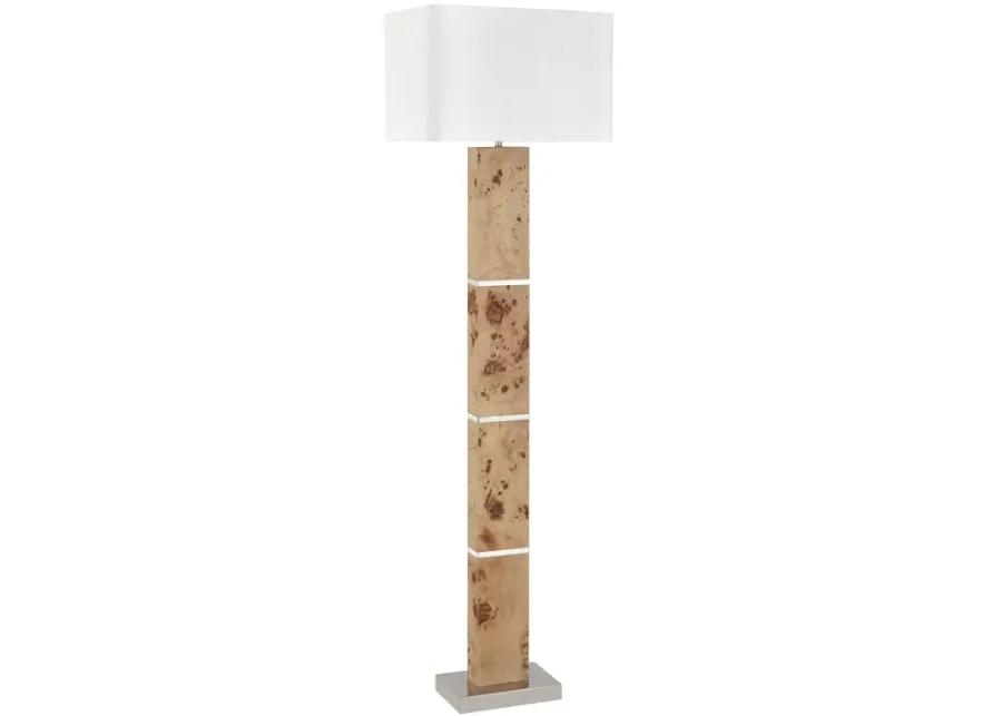 Cahill 63'' High 1-Light Floor Lamp - Natural Burl - Includes LED Bulb