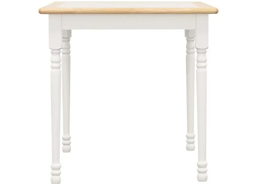 Carlene Square Top Dining Table Natural Brown and White