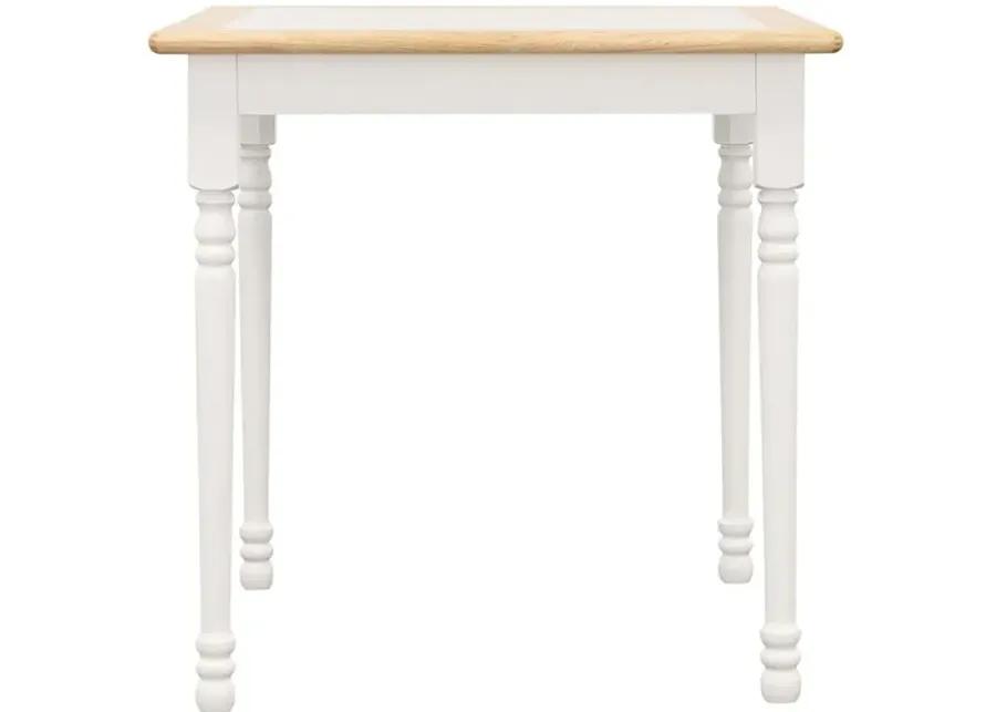 Carlene Square Top Dining Table Natural Brown and White