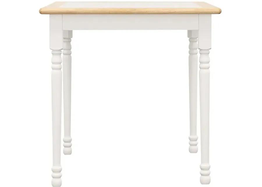 Carlene Square Top Dining Table Natural Brown and White