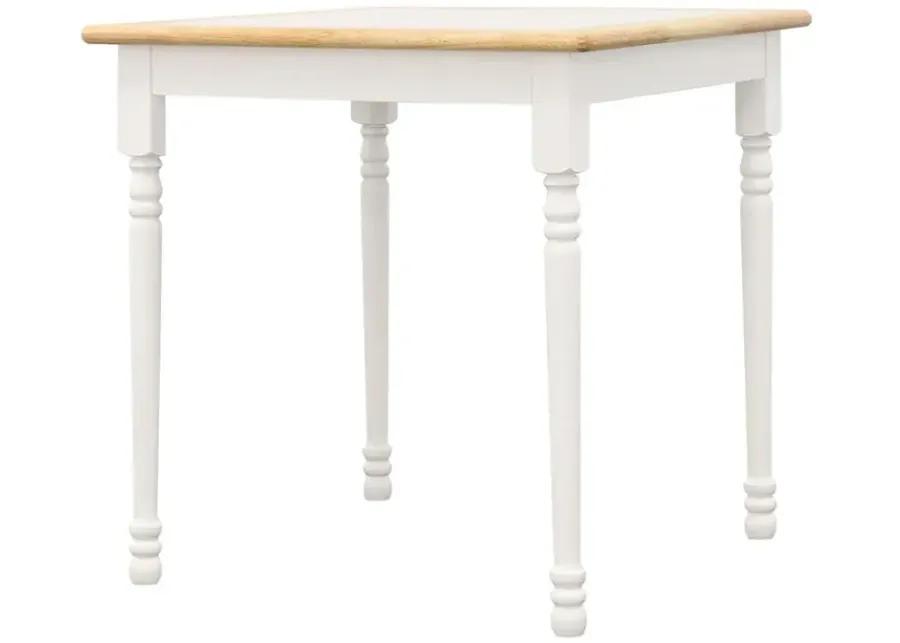 Carlene Square Top Dining Table Natural Brown and White