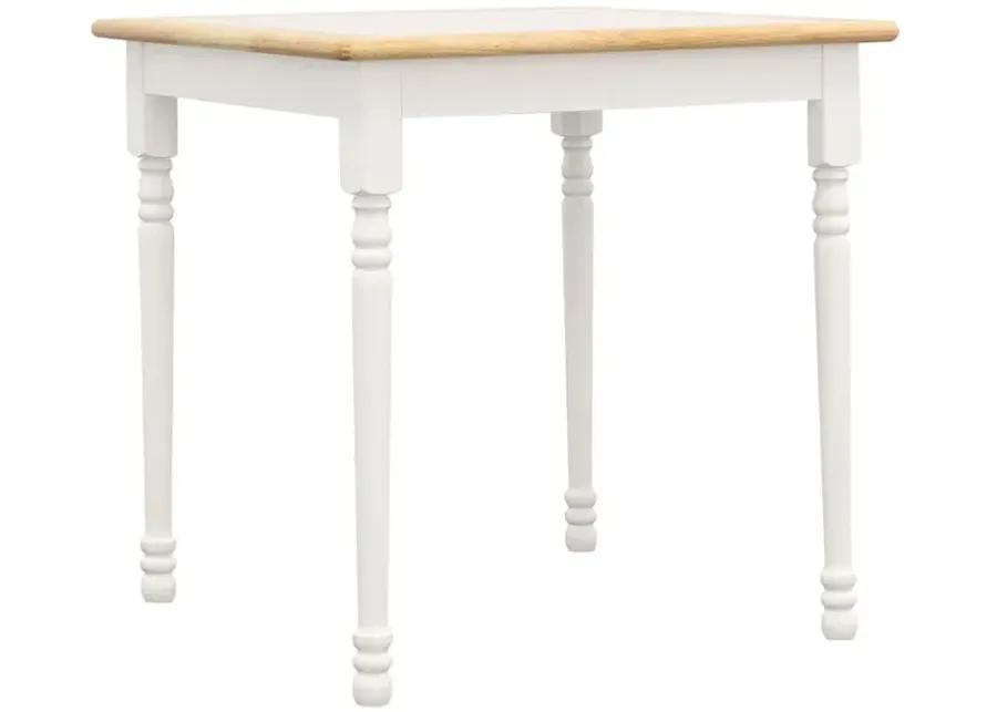 Carlene Square Top Dining Table Natural Brown and White