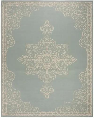 LINDEN 180 Collection LND180L-9 Cream / Aqua 9' X 12'