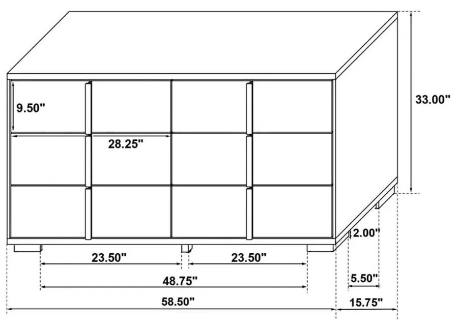 Marceline 6-drawer Dresser White