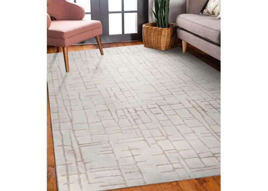 ARIELLA Grey/Beige Rectangle 7'10" x 10'2" ft Rug