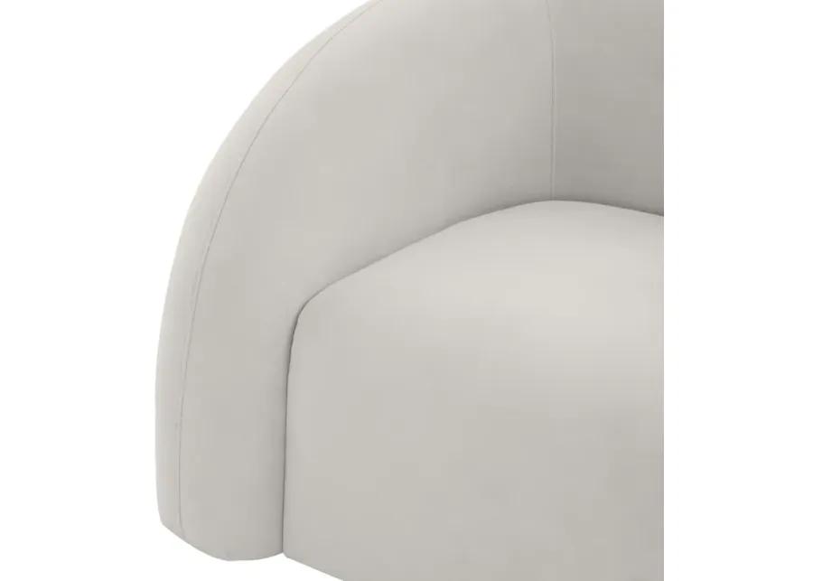 Slipper Light Grey Velvet Swivel Chair