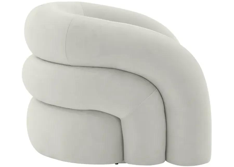 Slipper Light Grey Velvet Swivel Chair