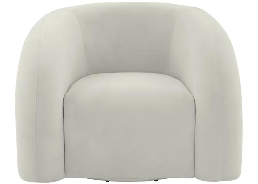 Slipper Light Grey Velvet Swivel Chair