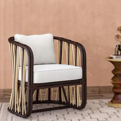 Shanaya Rattan Accent Arm Chair, Paloma Brown