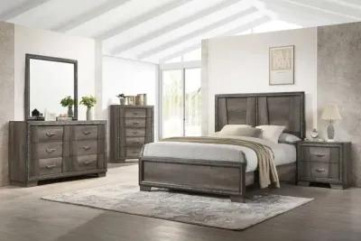 Janine Eastern King Panel Bed Grey