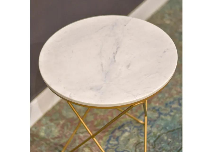 Earth Wind & Fire Marble Side Table - White