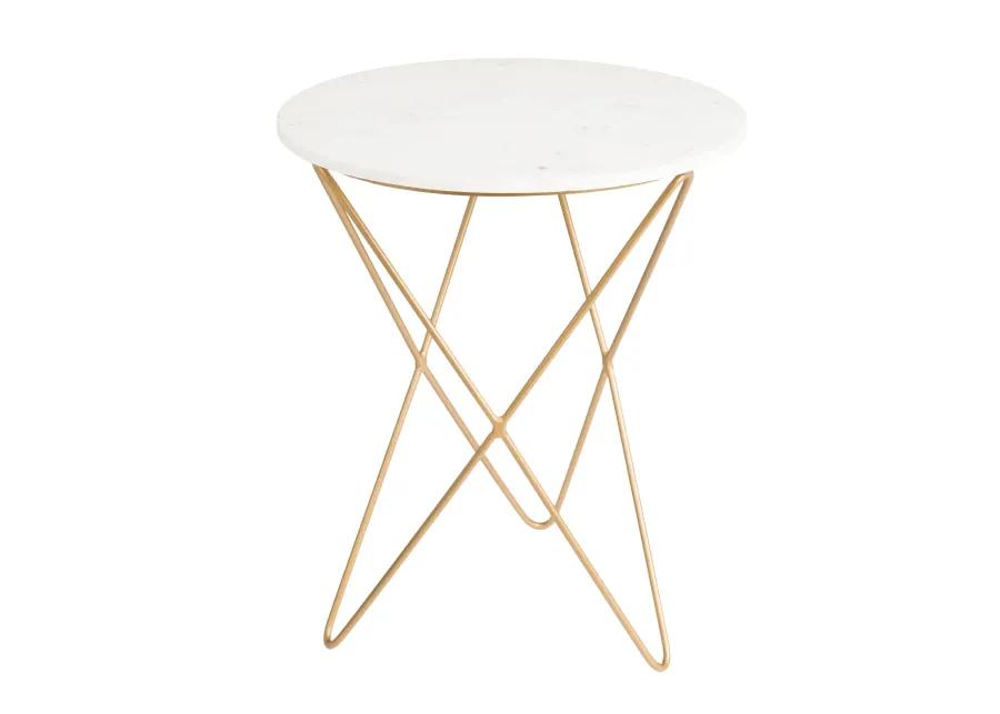 Earth Wind & Fire Marble Side Table - White