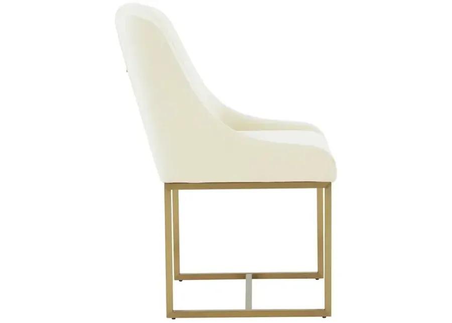 Lisa Cream Pleated Velvet Dining Chair