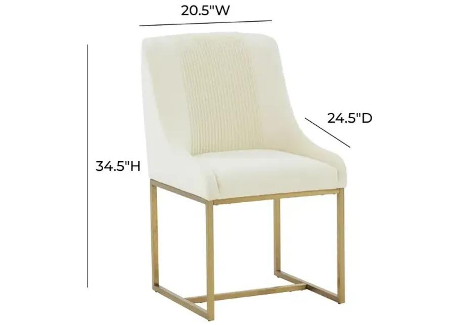 Lisa Cream Pleated Velvet Dining Chair