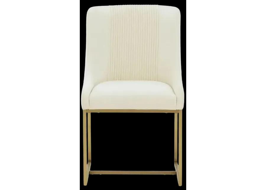 Lisa Cream Pleated Velvet Dining Chair