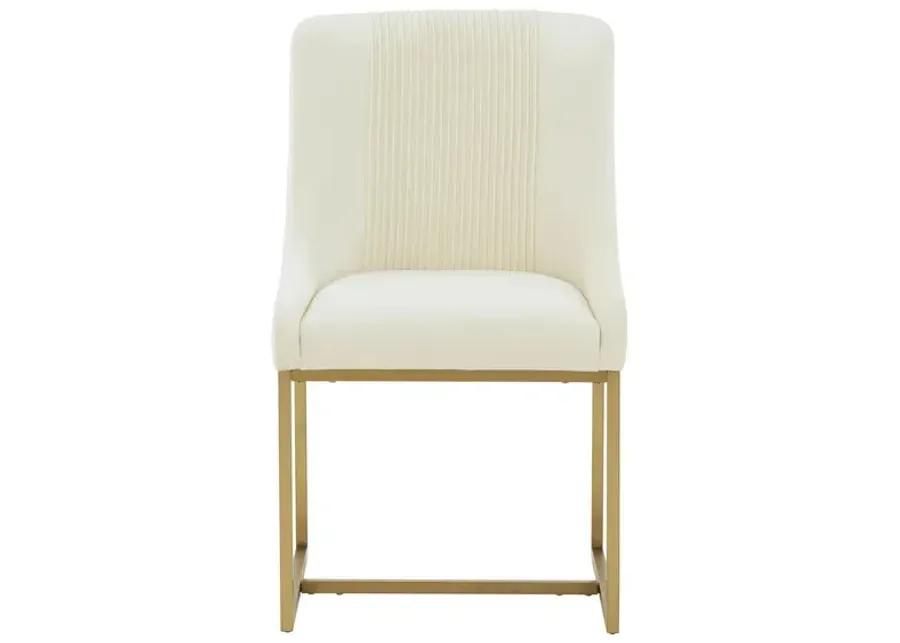 Lisa Cream Pleated Velvet Dining Chair