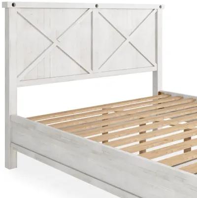 Yosemite King-size Solid Wood Footboard Storage Bed in Rustic White