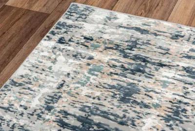 Chelsea Ivory / Teal Abstract Polyester 7'10" x 9'10" Rectangle Rug