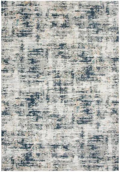 Chelsea Ivory / Teal Abstract Polyester 7'10" x 9'10" Rectangle Rug