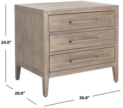 Ariella 3 Drawer Wood Nightstand