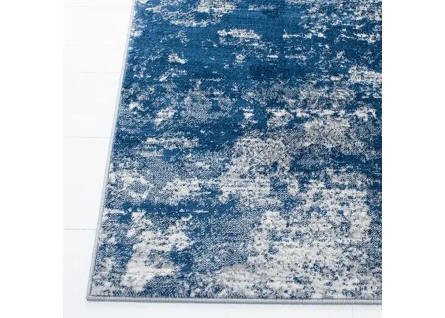 Brentwood 822 Grey / Navy 5'-3" X 7'-6" Medium Rectangle Powerloomed Rug