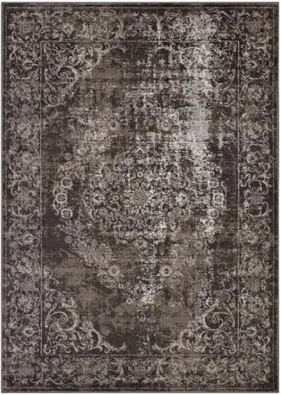 Gamela Rustic Vintage Ornate Floral Medallion 8x10 Area Rug