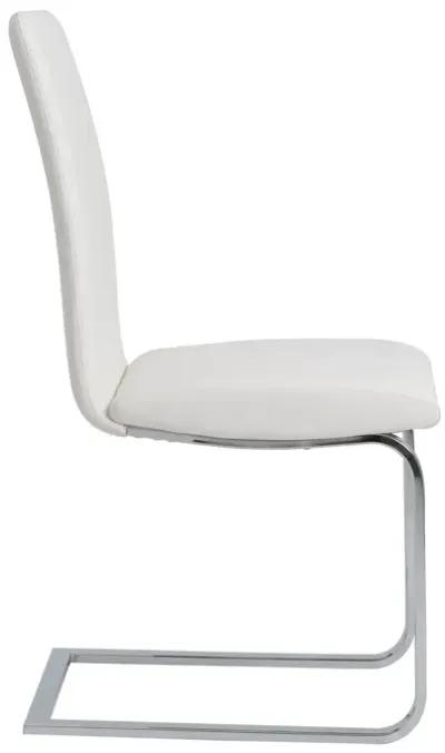 Cinzia Dining Chair in White with Chrome Legs - Set of 2