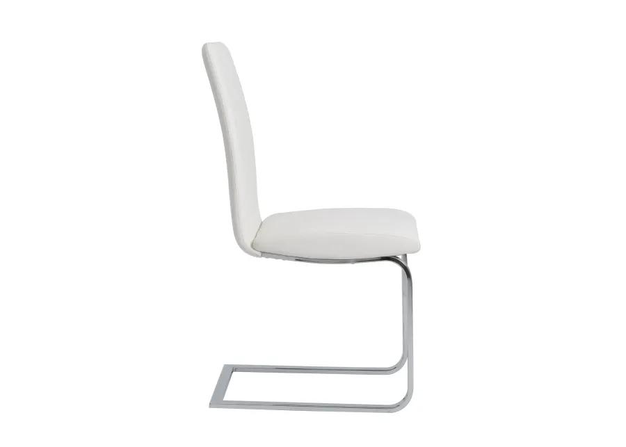 Cinzia Dining Chair in White with Chrome Legs - Set of 2