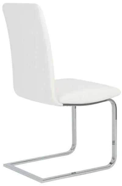 Cinzia Dining Chair in White with Chrome Legs - Set of 2