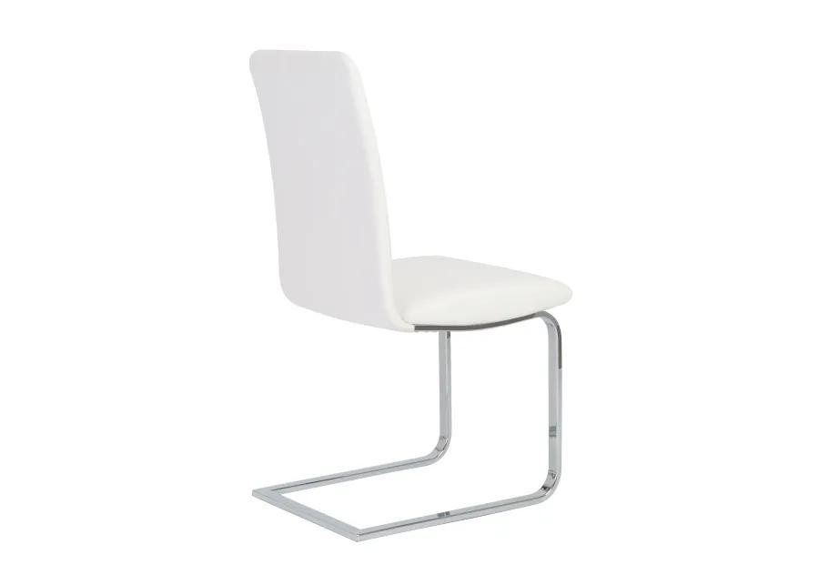 Cinzia Dining Chair in White with Chrome Legs - Set of 2