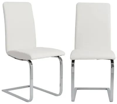 Cinzia Dining Chair in White with Chrome Legs - Set of 2