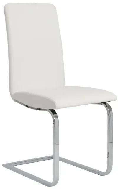 Cinzia Dining Chair in White with Chrome Legs - Set of 2