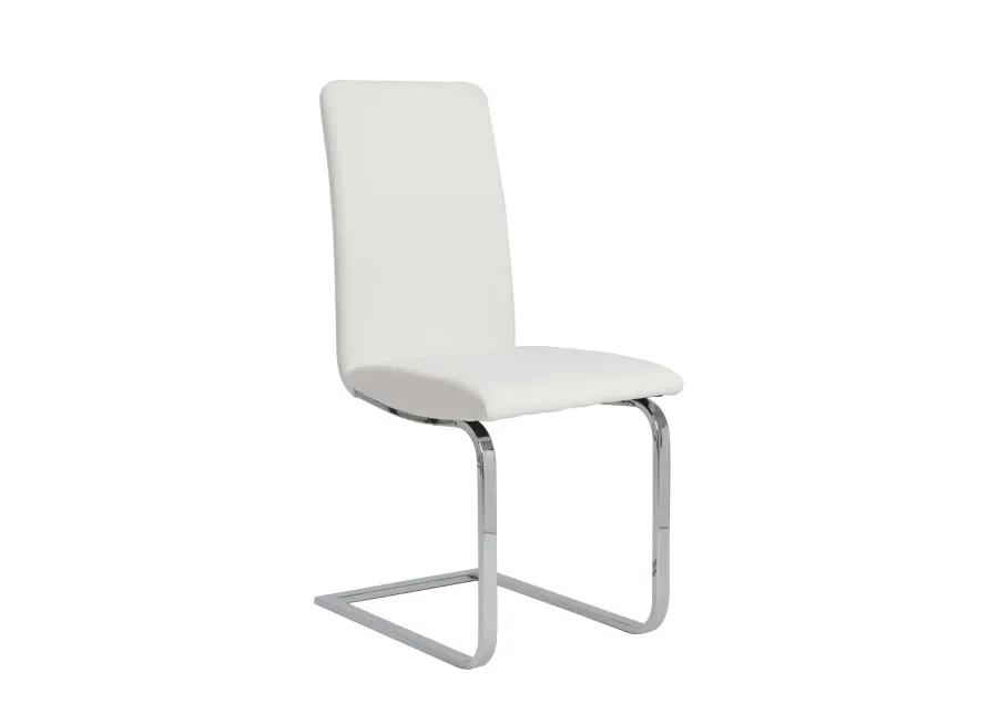 Cinzia Dining Chair in White with Chrome Legs - Set of 2