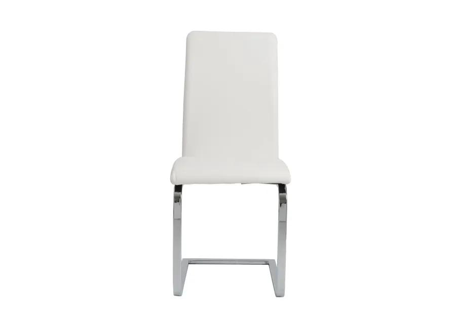 Cinzia Dining Chair in White with Chrome Legs - Set of 2