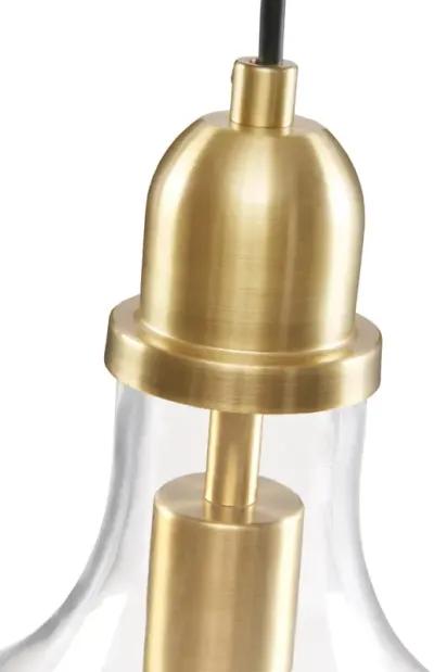 Hampton Hill Auburn Gold/Clear Bell Shaped Glass Pendant