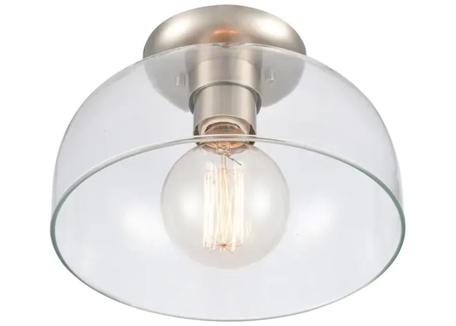 Brewer 10'' Wide 1-Light Semi Flush Mount - Brushed Nickel