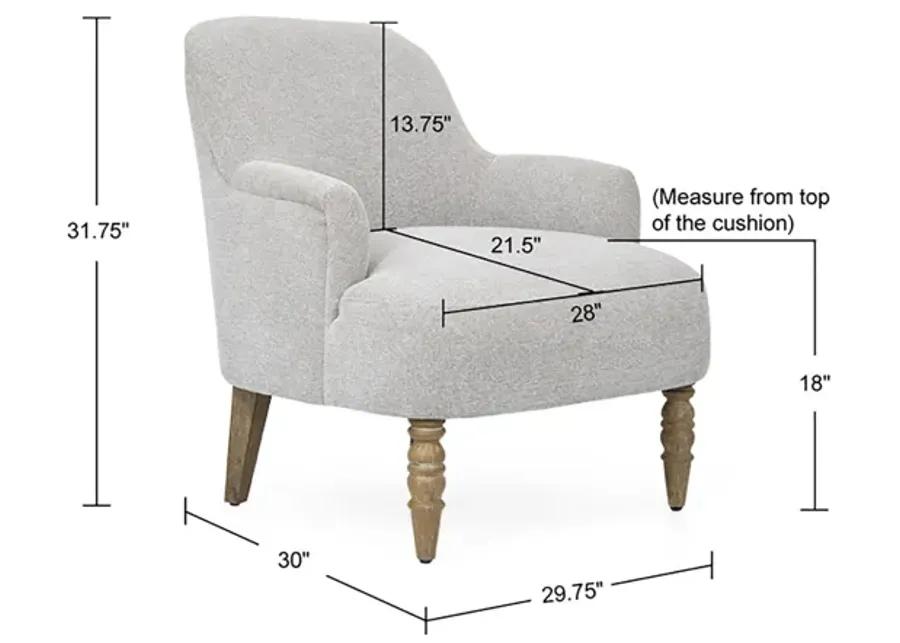 Martha Stewart Jada Light Grey Upholstered Accent Chair