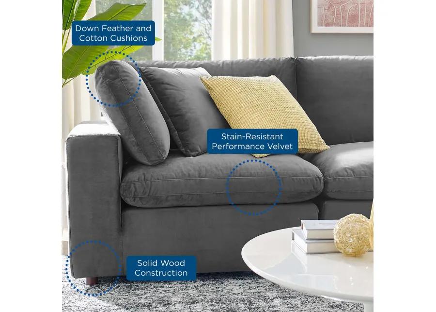 Commix Down Filled Overstuffed Performance Velvet 5-Piece Sectional