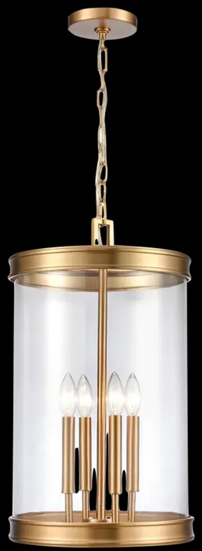 Mendoza 12.75" Wide 4-Light Pendant - Brushed Gold