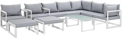 Fortuna 10 Piece Outdoor Patio Sectional Sofa Set