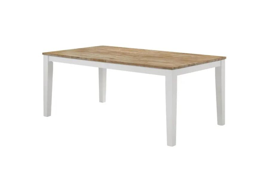 Hollis Rectangular Solid Wood Dining Table Brown and White