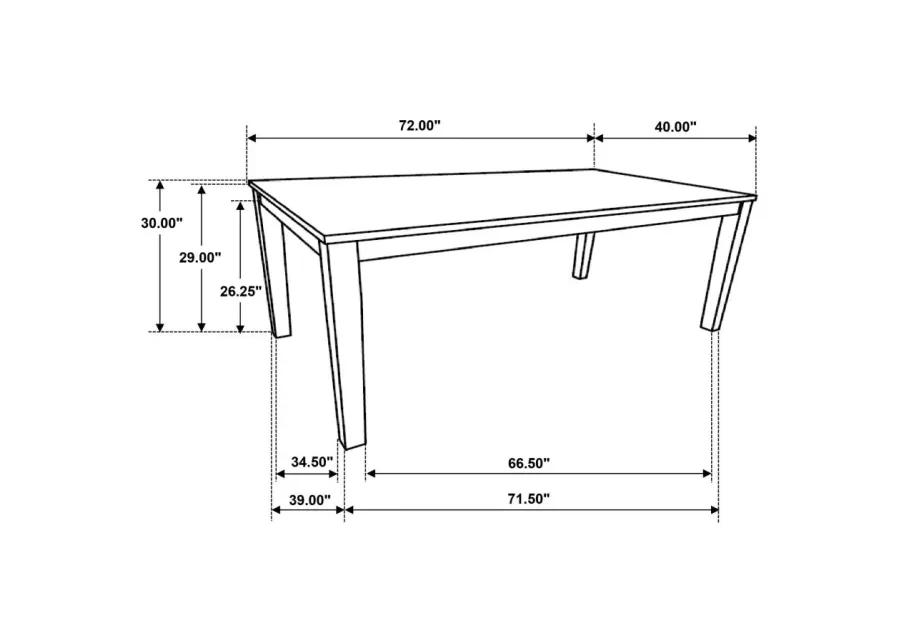 Hollis Rectangular Solid Wood Dining Table Brown and White